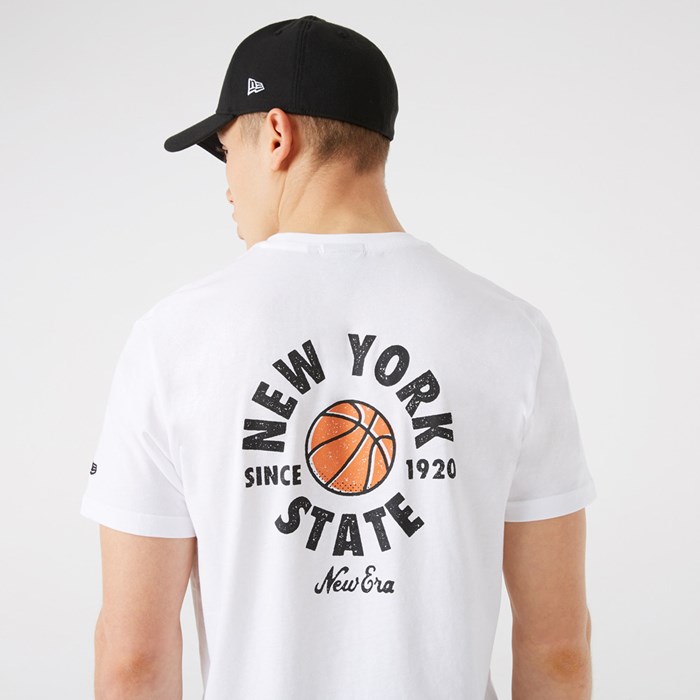 New Era Basketball Graphic Miesten T-paita Valkoinen - New Era Vaatteet Halpa hinta FI-920136